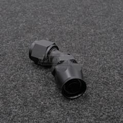 AN10-liitin 45-asteen kulmalla, PTFE (Teflon)-letkulle